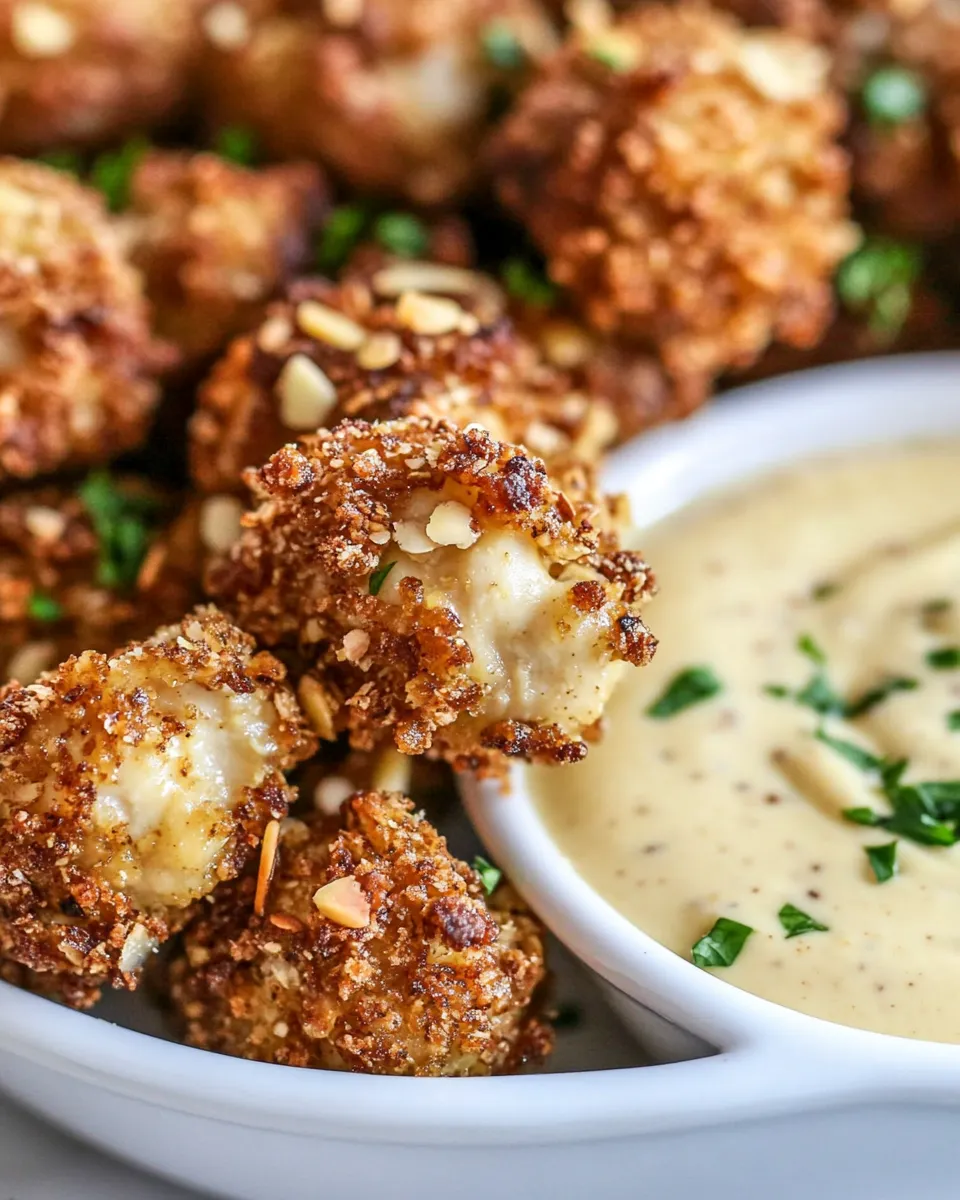 Easy Almond-Crusted Chicken Bites with Honey-Mustard Dip shot