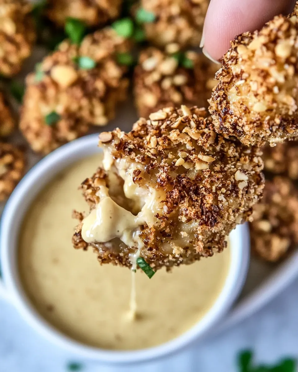 Healthy Almond-Crusted Chicken Bites with Honey-Mustard Dip recipe image