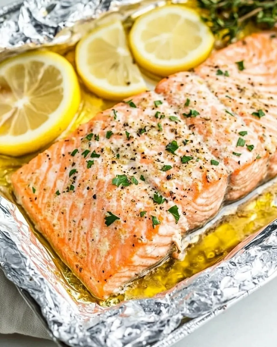 Healthy Baked Salmon In Foil image