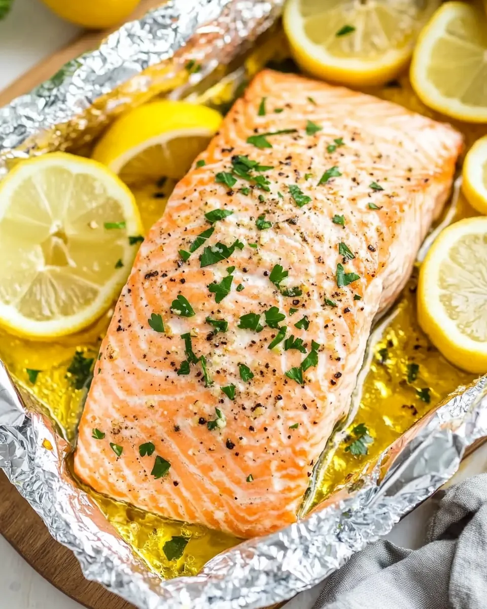 Simple Baked Salmon In Foil shot