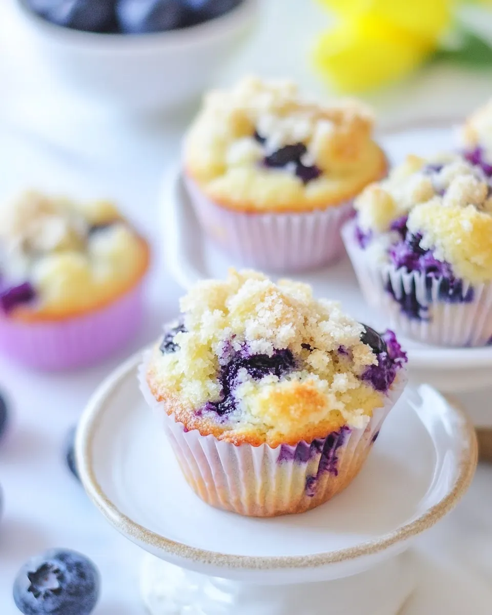 Classic Blueberry Muffins With Crumb Topping image