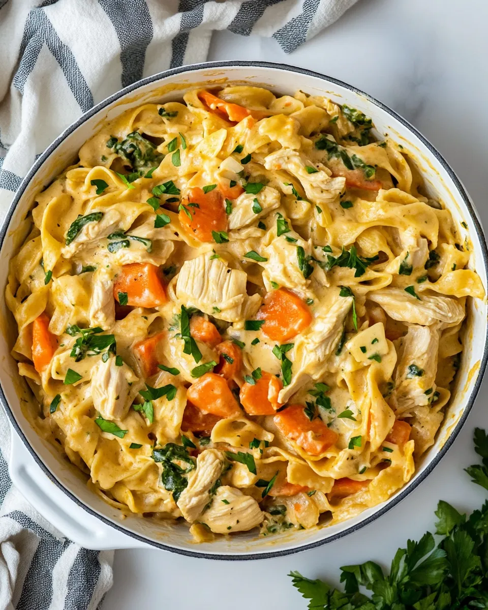 Savory Chicken Pot Pie Pasta recipe photo