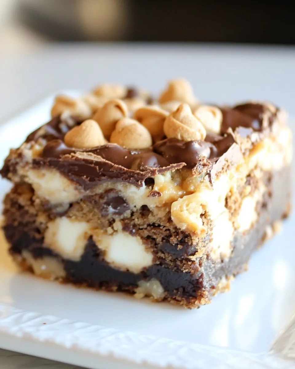 Homemade Chocolate Peanut Butter Cup Smores Brownies photo