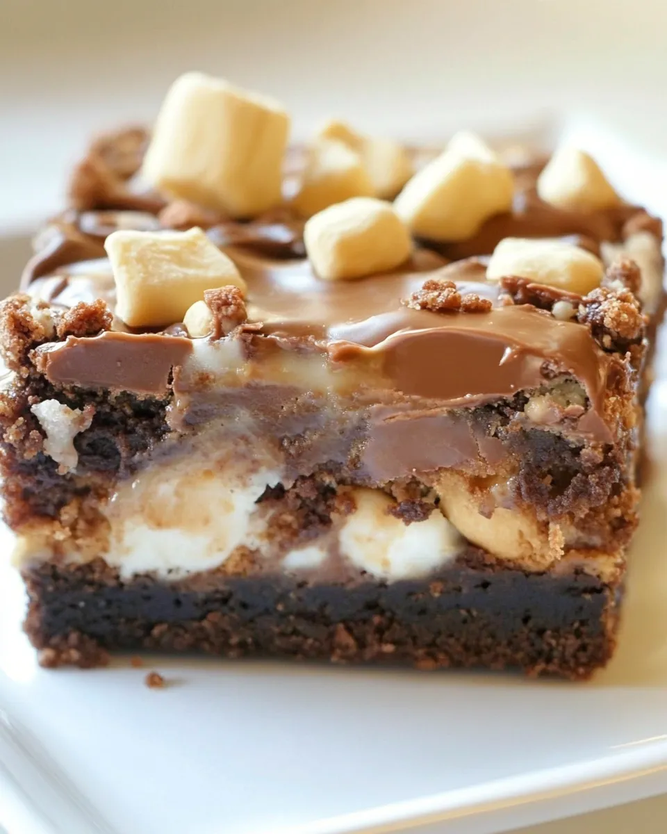Easy Chocolate Peanut Butter Cup Smores Brownies recipe photo
