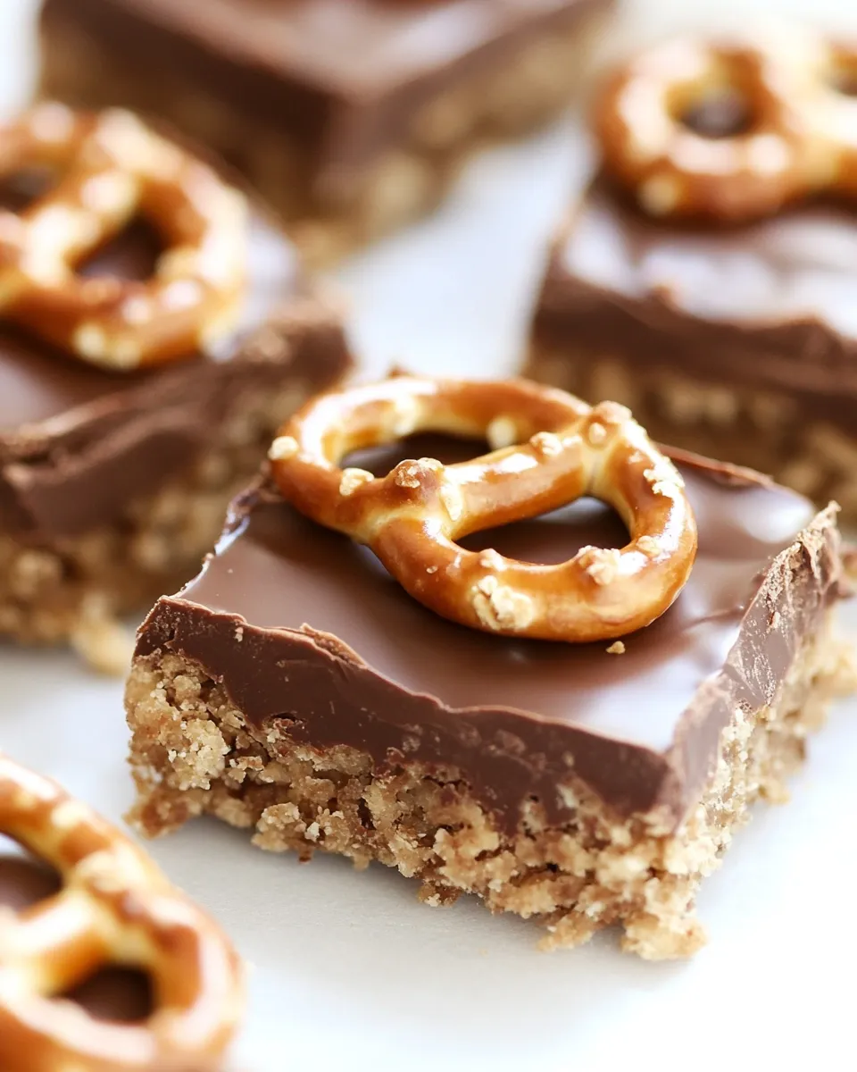 Easy Chocolate Peanut Butter Pretzel Ritz Bars recipe photo