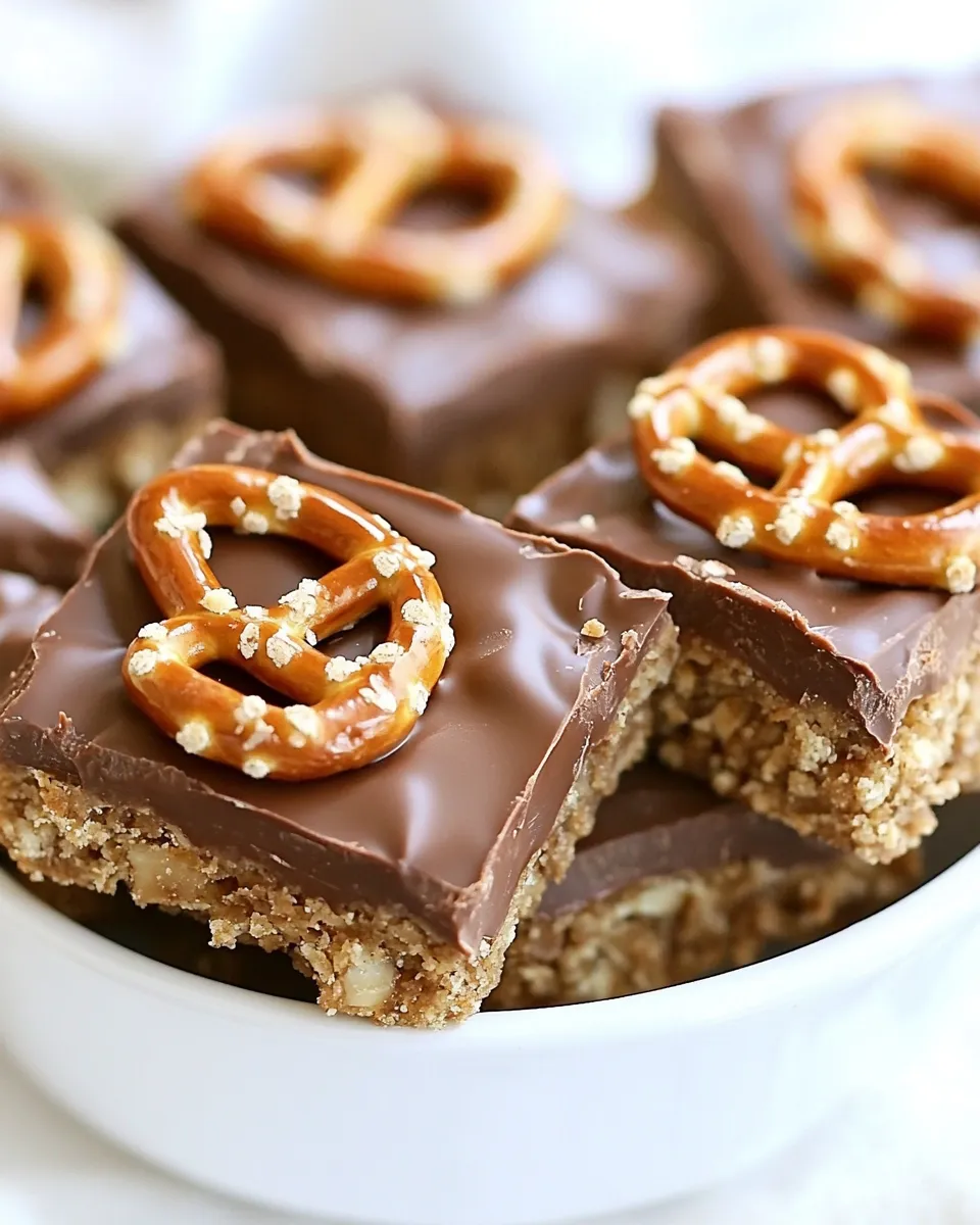 Delicious Chocolate Peanut Butter Pretzel Ritz Bars shot