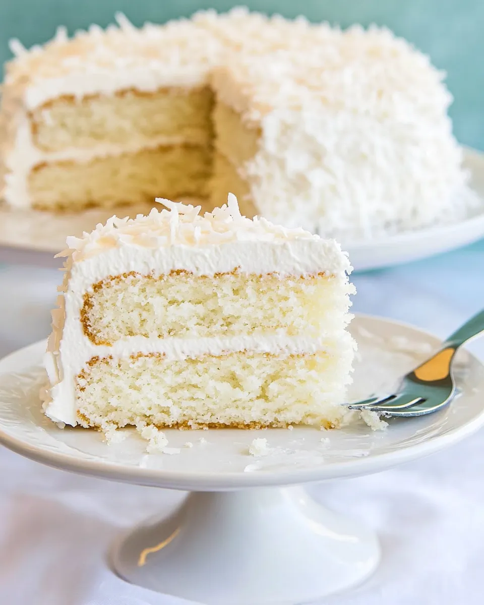 Delicious Coconut Cake with Coconut Meringue Buttercream Frosting image