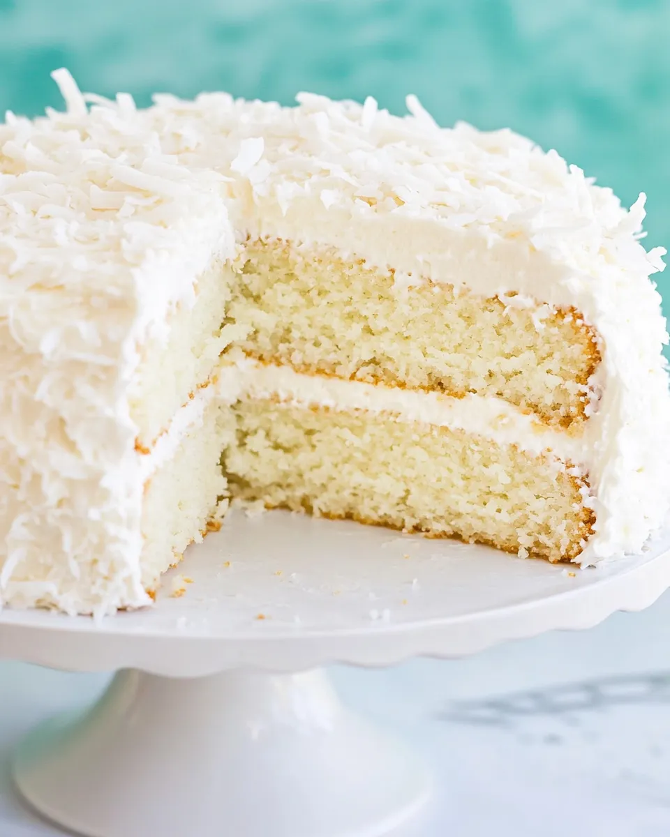 Sweet Coconut Cake with Coconut Meringue Buttercream Frosting recipe photo