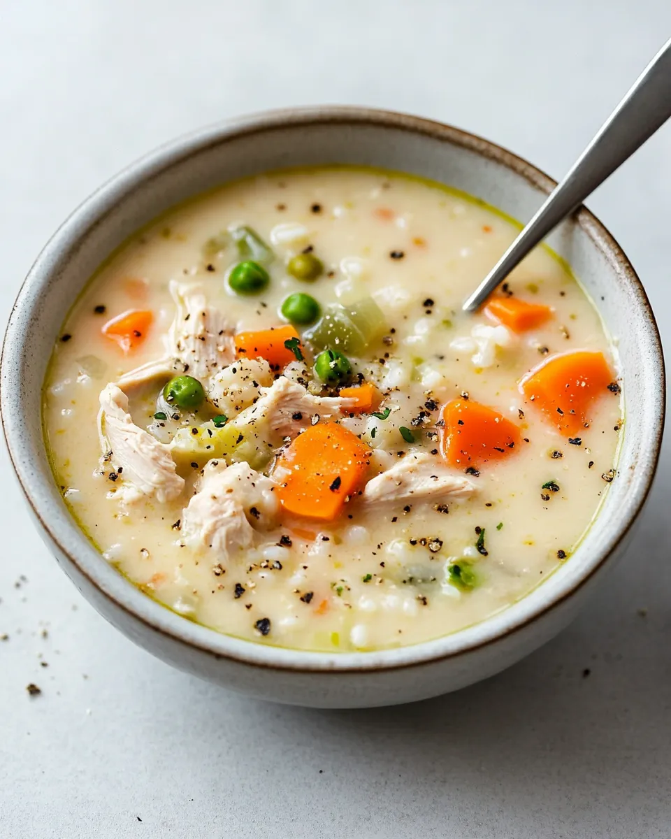 Delicious Cream of Chicken and Rice Soup Crock Pot Recipe image