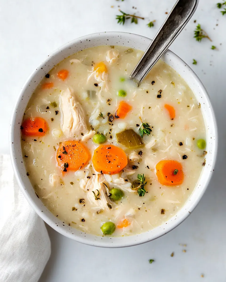 Savory Cream of Chicken and Rice Soup Crock Pot Recipe dish photo