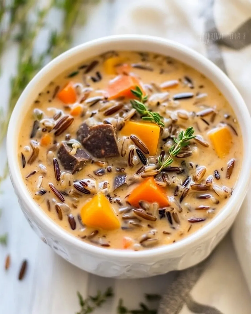 Delicious Creamy Wild Rice Soup shot