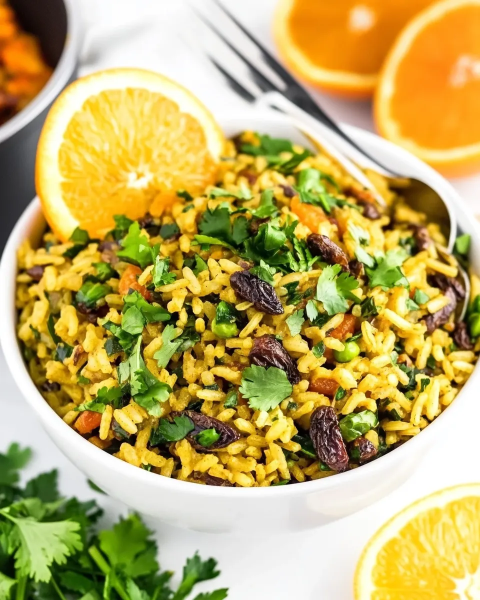 Delicious Curried Rice Salad with Orange shot