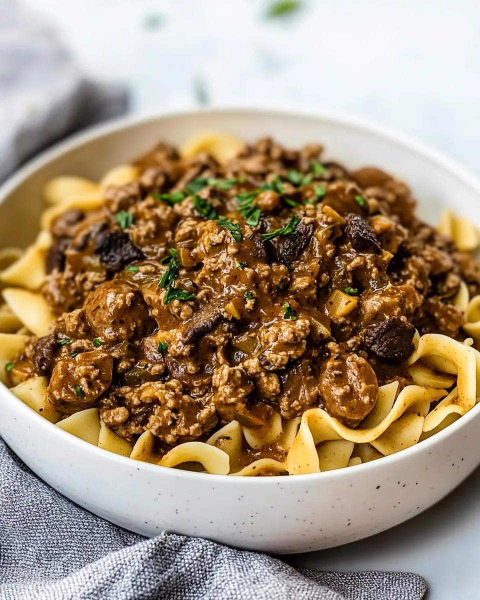 Easy Hamburger Stroganoff recipe photo