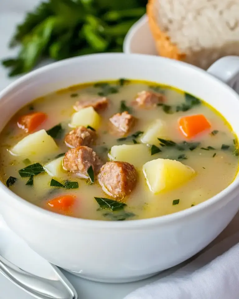 Homemade Hearty and Delicious Slow Cooker Sausage and Potato Soup for Two photo