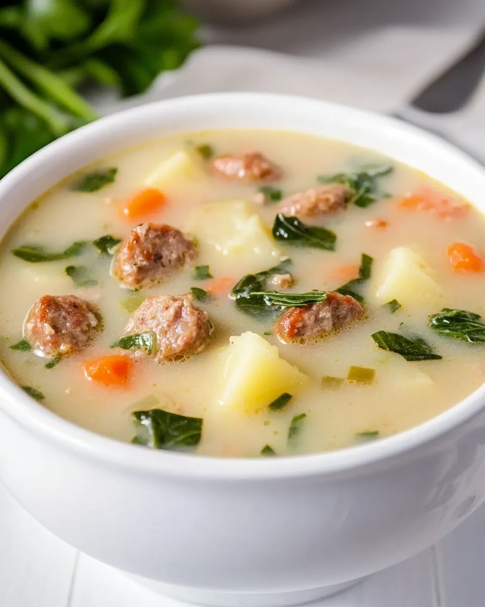 Classic Hearty and Delicious Slow Cooker Sausage and Potato Soup for Two image