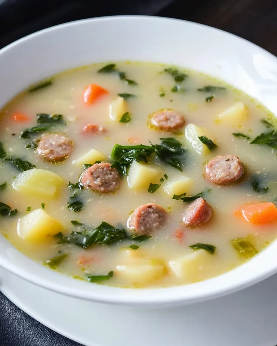 Easy Hearty and Delicious Slow Cooker Sausage and Potato Soup for Two recipe photo