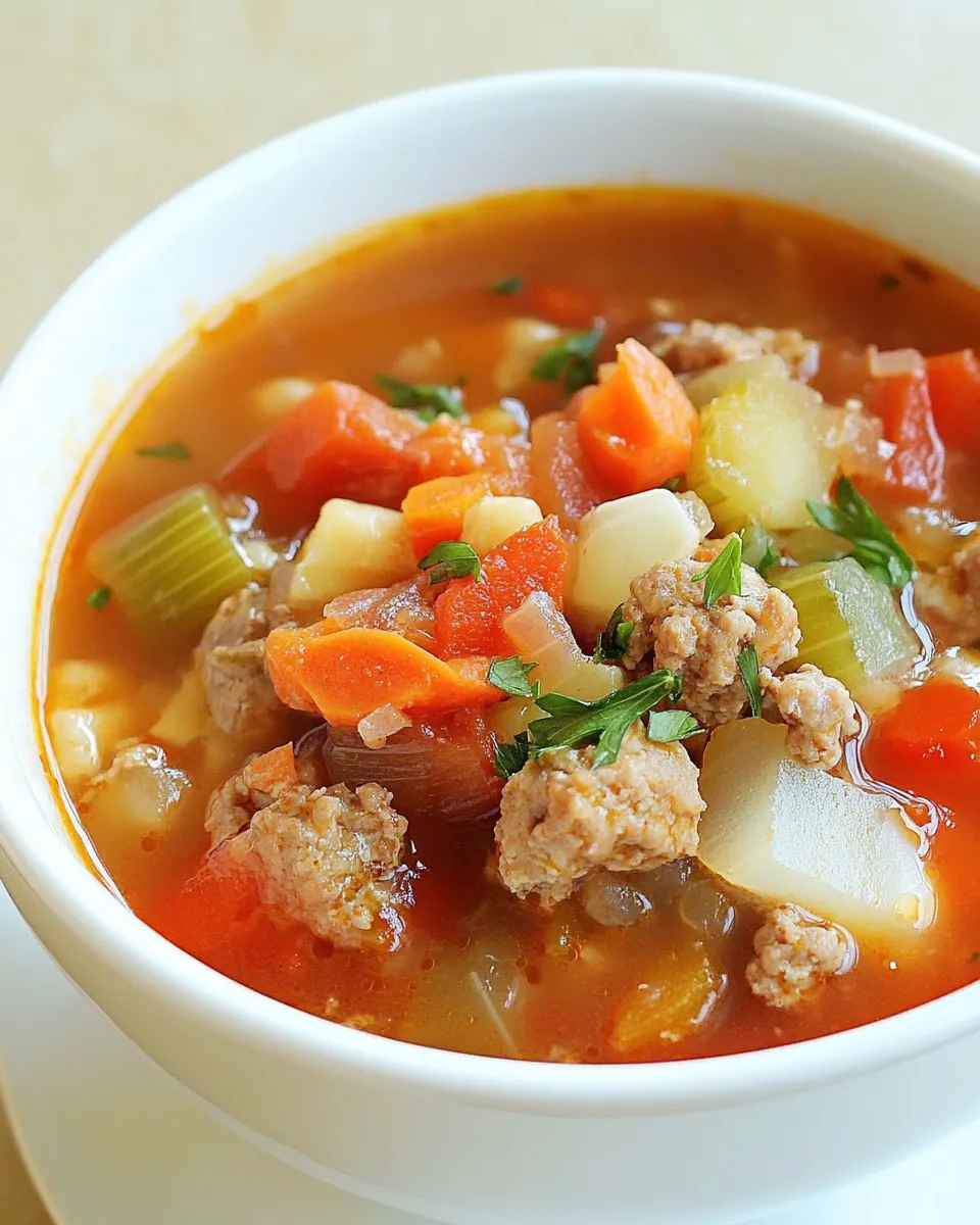 Delicious Italian Sausage Vegetable Soup shot