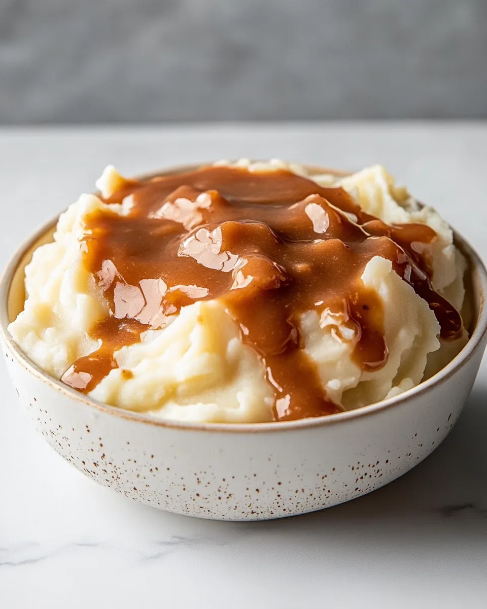 Homemade Mashed Potatoes and Gravy photo