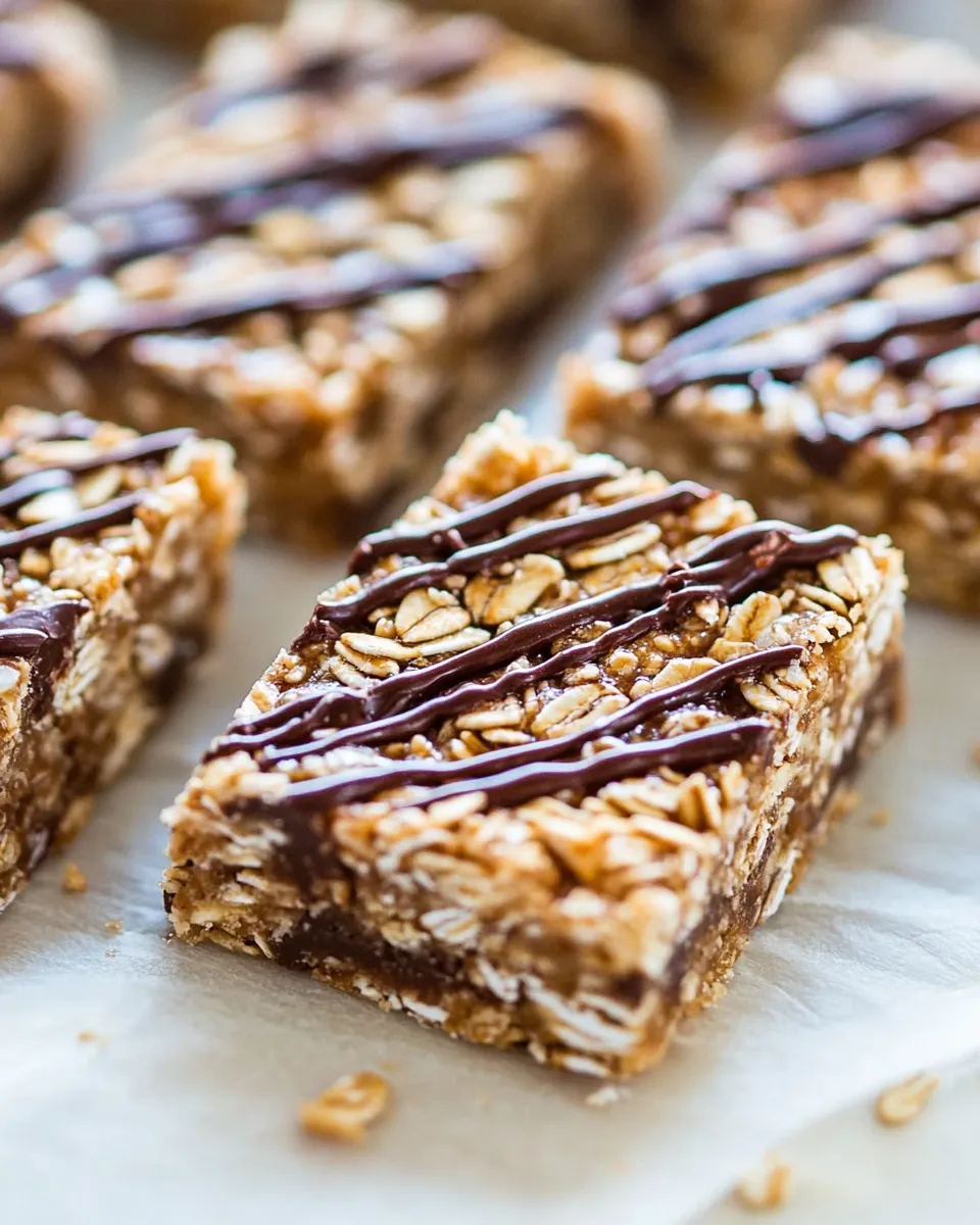 Healthy No-Bake Samoas Cookie Granola Bars shot