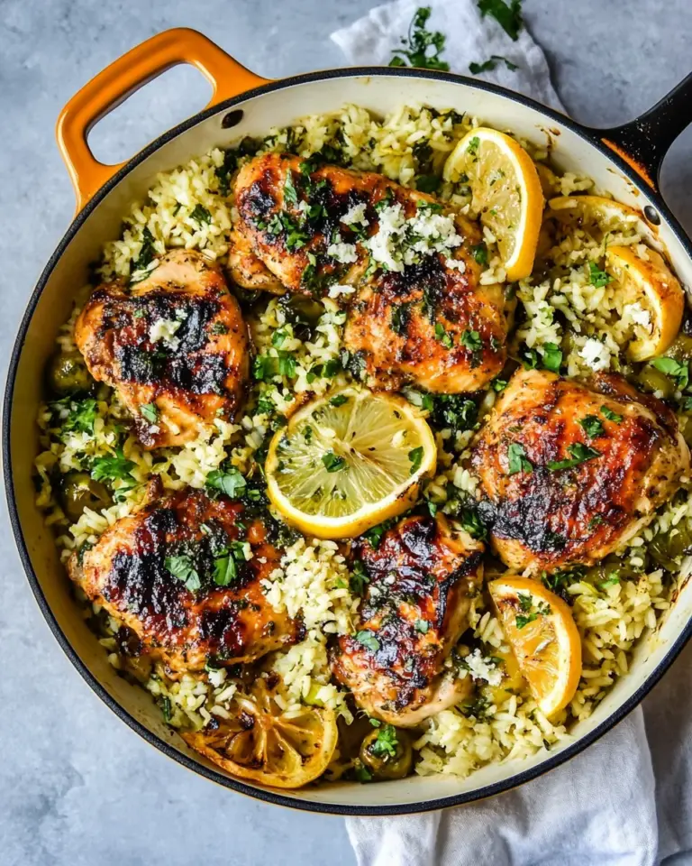 Classic One Skillet Greek Lemon Chicken and Rice. image