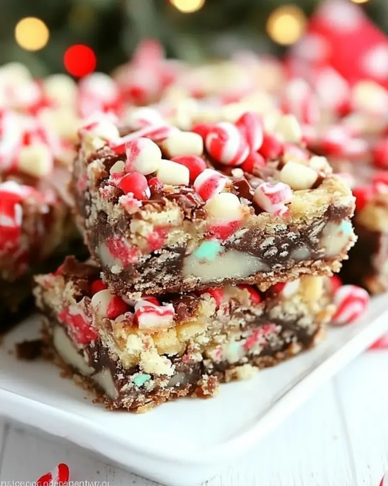 Homemade Peppermint Magic Bars photo