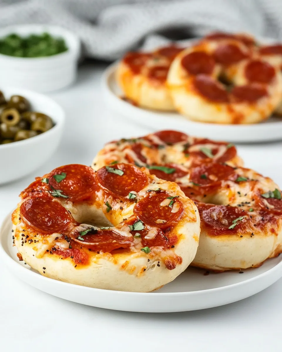 Easy Pizza Bagels in Air Fryer recipe photo