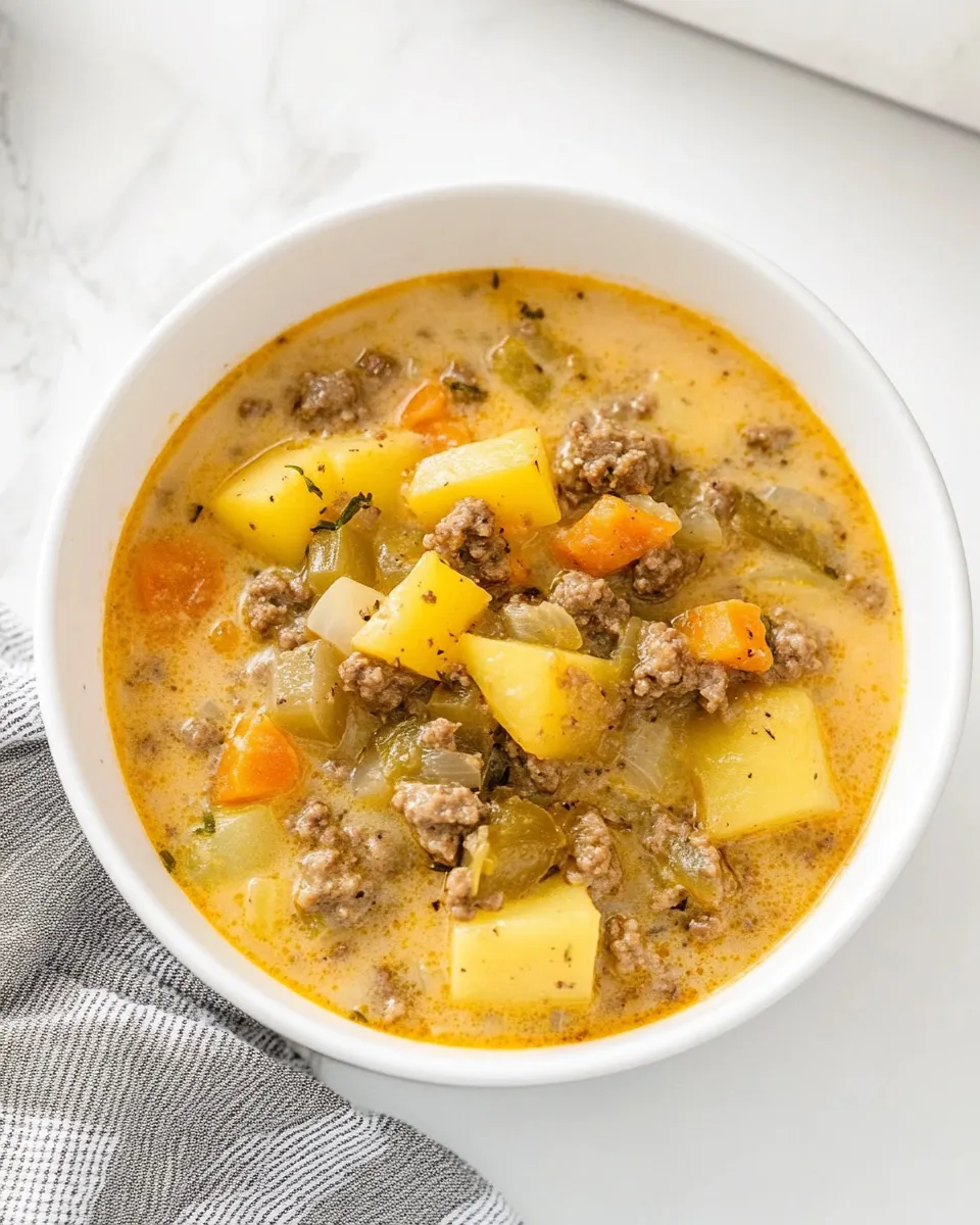 Easy Potato Cheeseburger Soup recipe photo