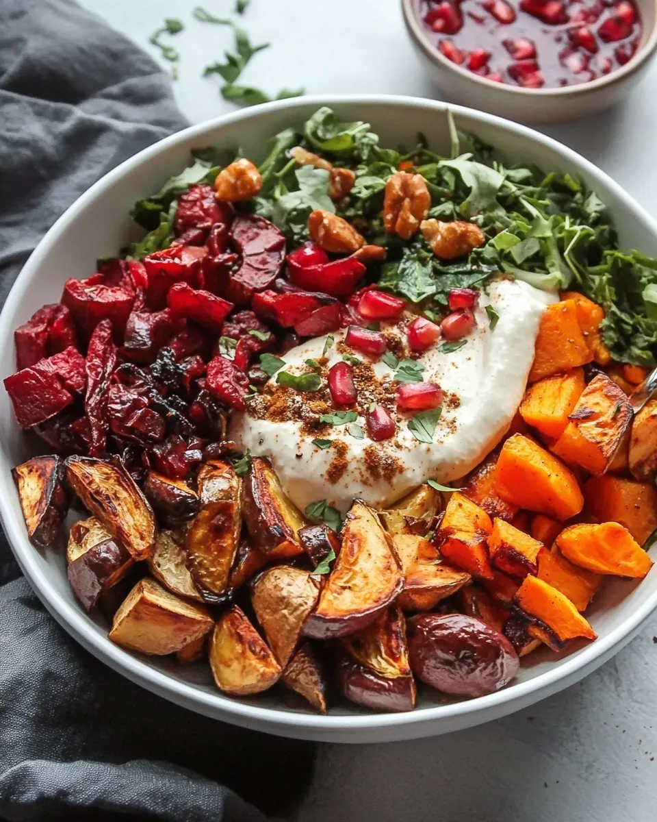 Homemade Roasted Winter Vegetable Bowls with Nutmeg Tahini photo