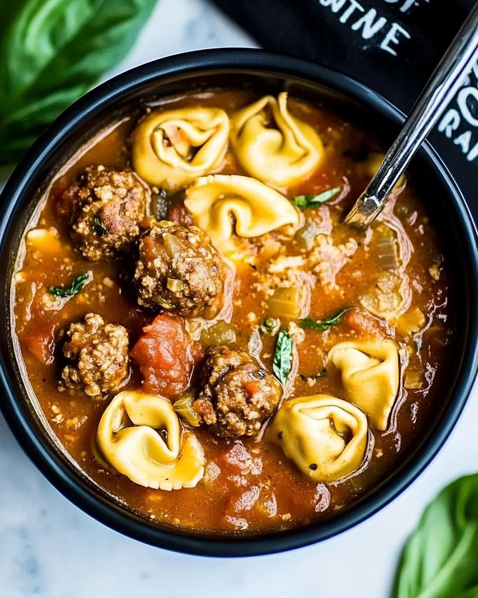 Delicious Slow Cooker Meatball and Tortellini Soup recipe photo