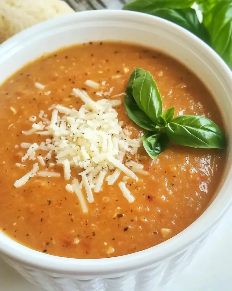 Homemade Slow Cooker Tomato Basil Parmesan Soup photo