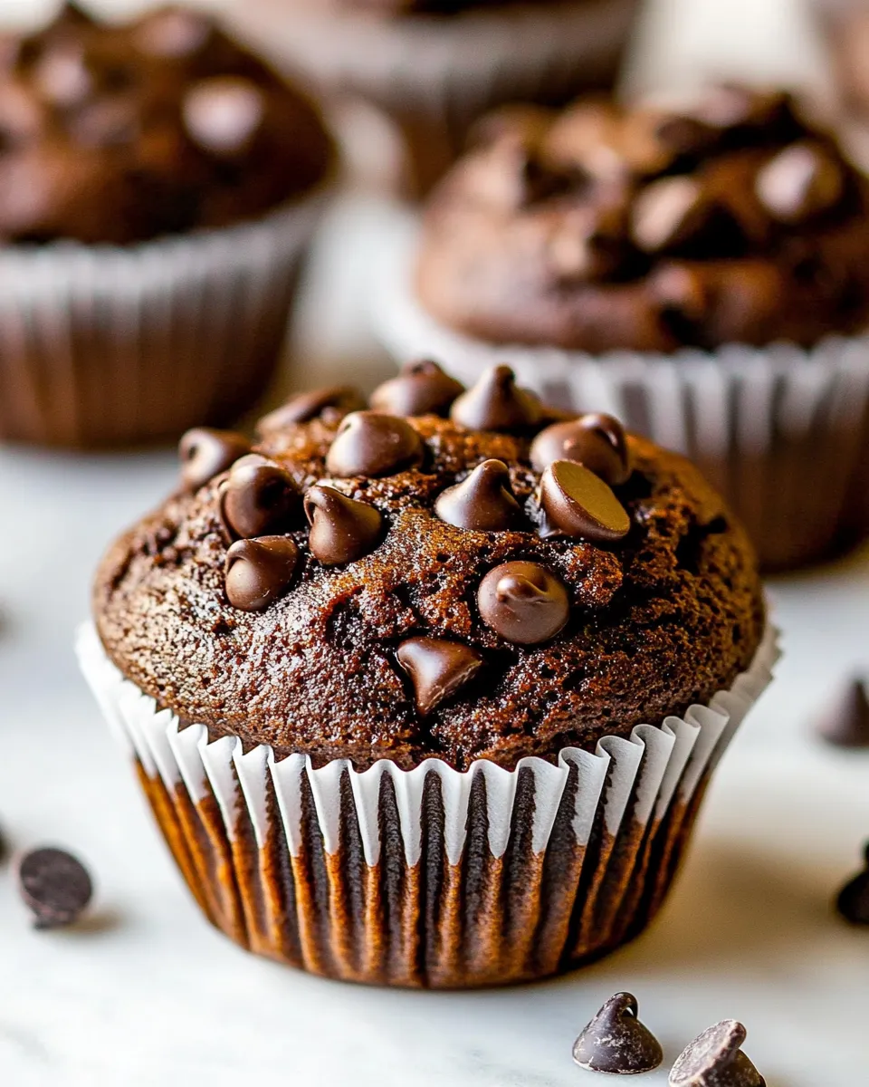 Easy Small-batch Chocolate Chocolate Chip Muffins photo