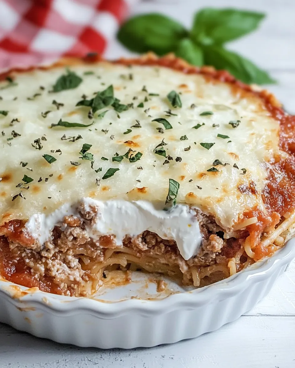 Easy Spaghetti Pie with Sour Cream recipe photo