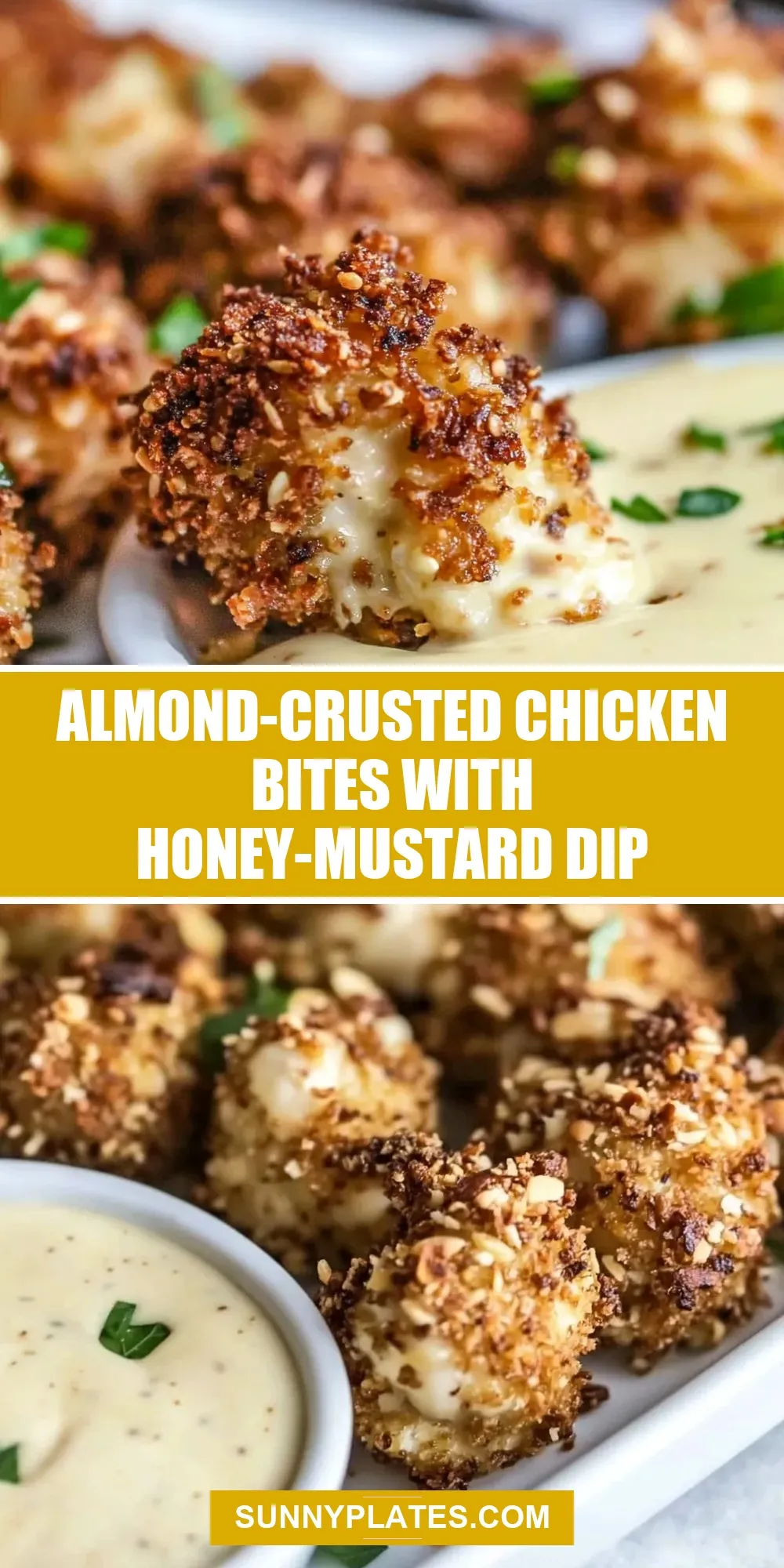 Almond-Crusted Chicken Bites With Honey-Mustard Dip (Tasty & Delicious)
