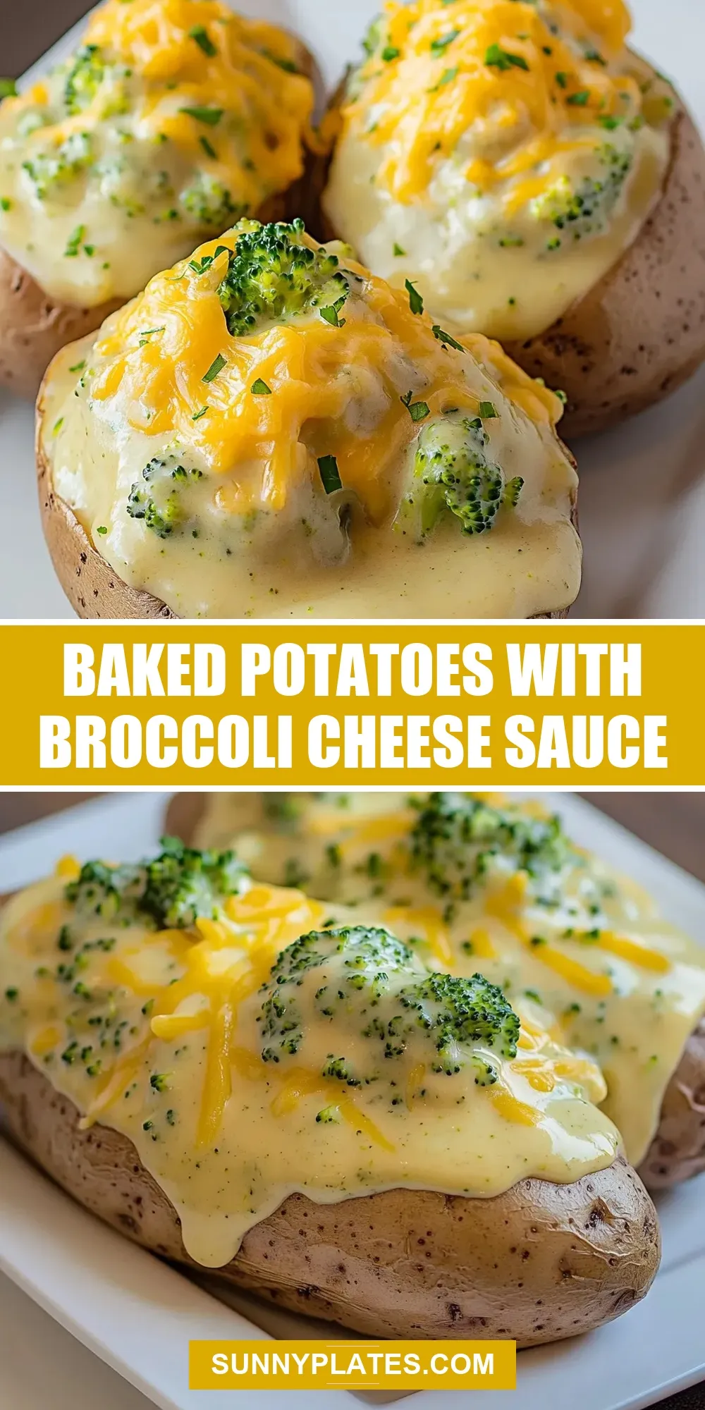 Easy Baked Potatoes With Broccoli Cheese Sauce Recipe