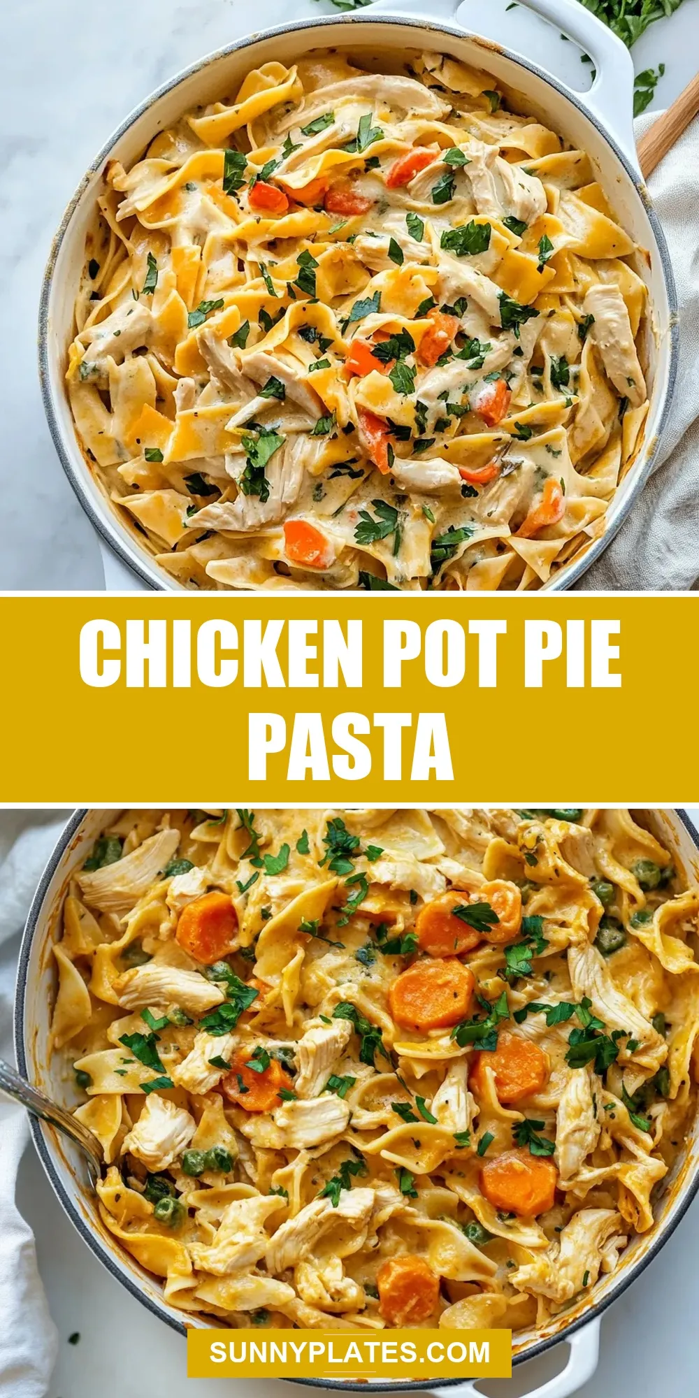 Chicken Pot Pie Pasta (Healthy & Delicious)