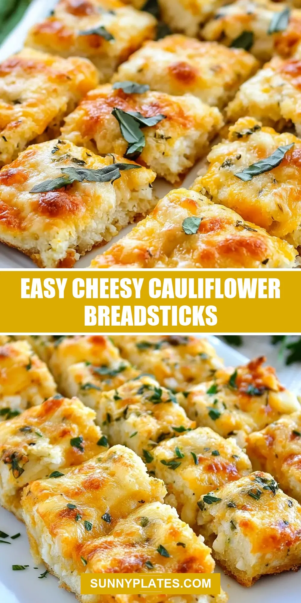 The Best Easy Cheesy Cauliflower Breadsticks Ever