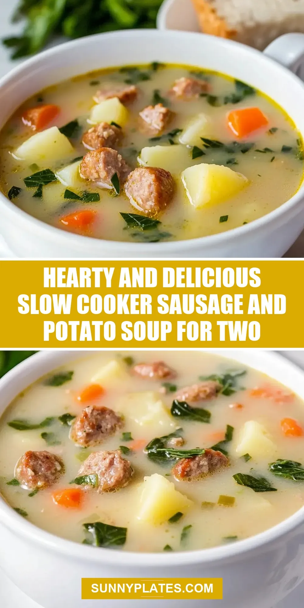 Tasty Hearty And Delicious Slow Cooker Sausage And Potato Soup For Two