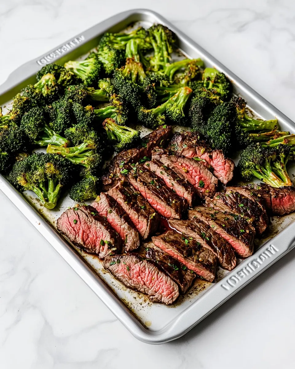 Easy 15 Minute Sheet Pan Steak and Broccoli Dinner photo