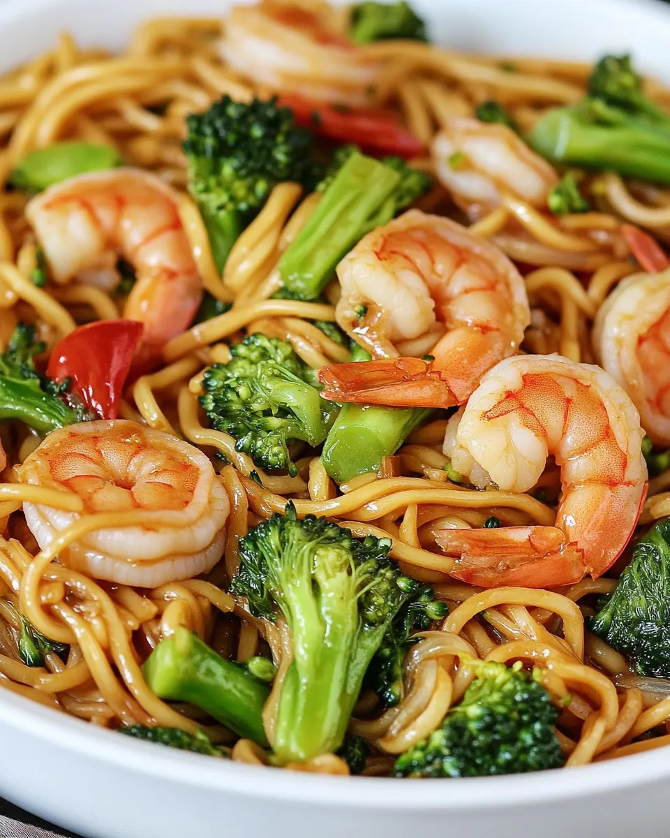 Delicious 20-Minute Shrimp and Broccoli Lo Mein image