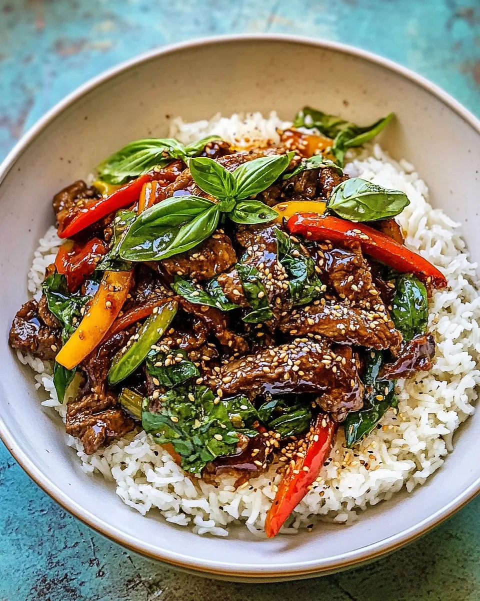Healthy 20 Minute Sesame Basil Beef Stir Fry. picture