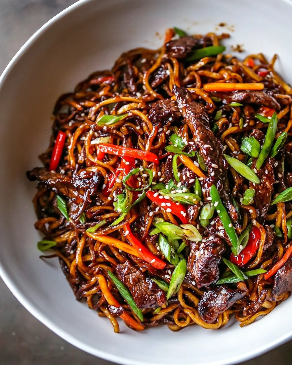 Ultimate 30-Minute Stir Fried Korean Beef and Toasted Sesame Noodles. recipe photo