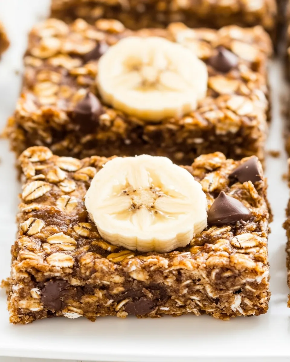 Delicious 4-Ingredient Banana Oatmeal Bars shot