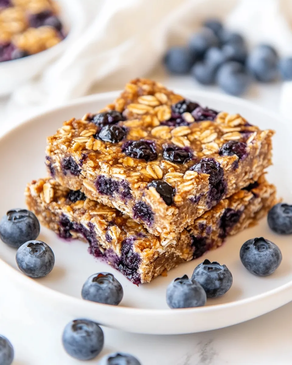 Homemade 4-Ingredient Healthy Blueberry Breakfast Bars photo
