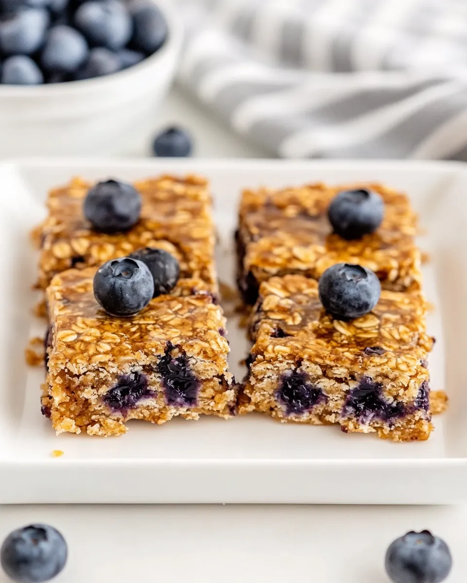 Easy 4-Ingredient Healthy Blueberry Breakfast Bars image