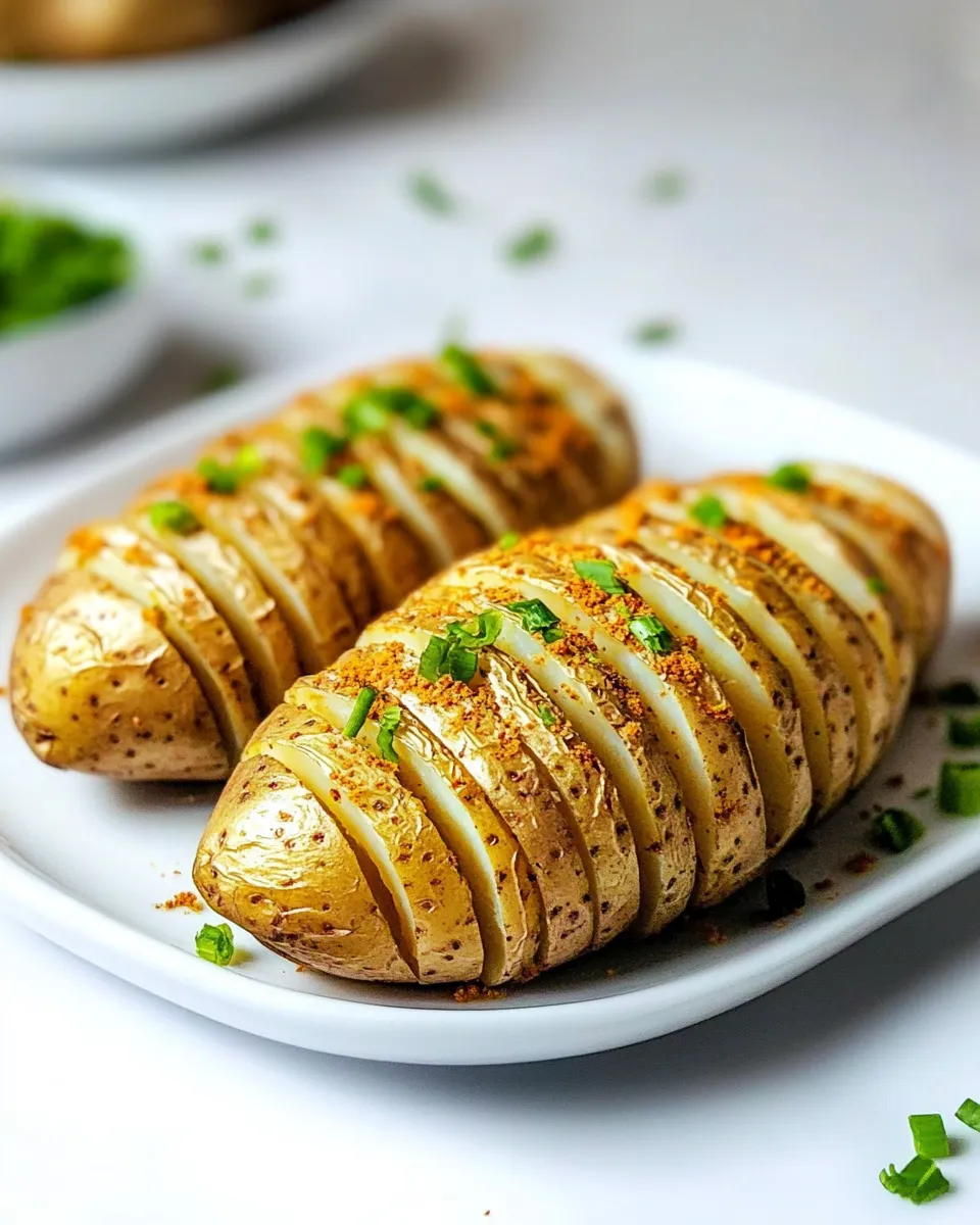 Quick Air-Fryer Hasselback Potatoes food shot