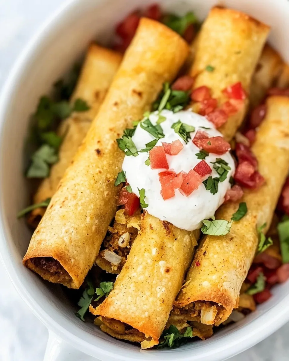 Quick Air Fryer Frozen Taquitos dish photo