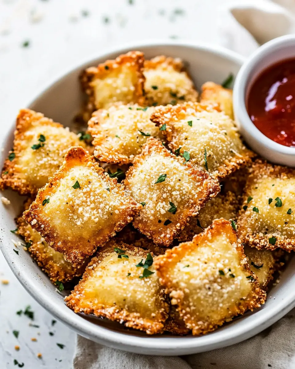 Delicious Air Fryer Toasted Ravioli shot
