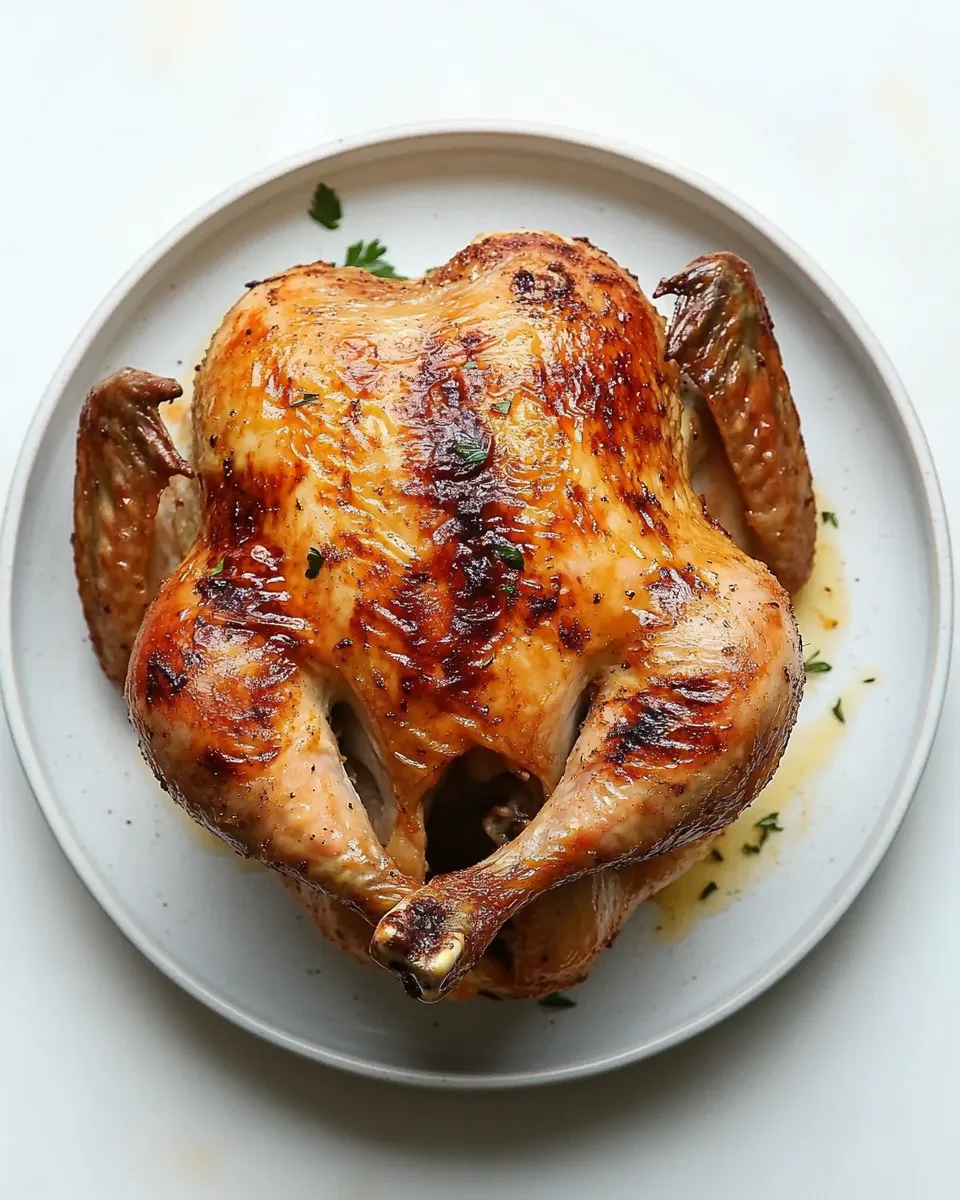 Easy Air Fryer Whole Chicken Recipe shot