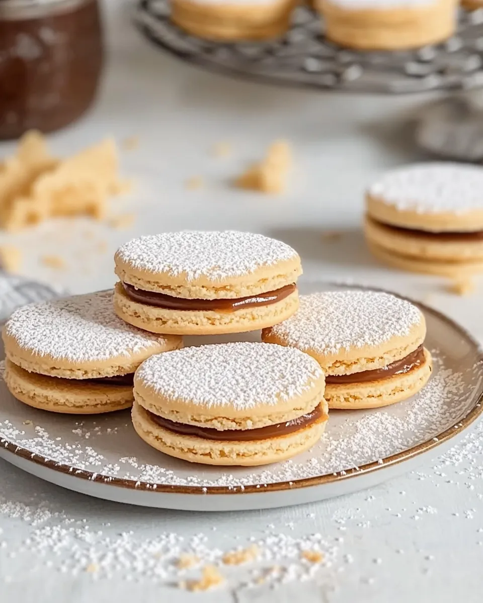 Delicious Alfajores (Dulce de Leche Sandwich Cookies) shot