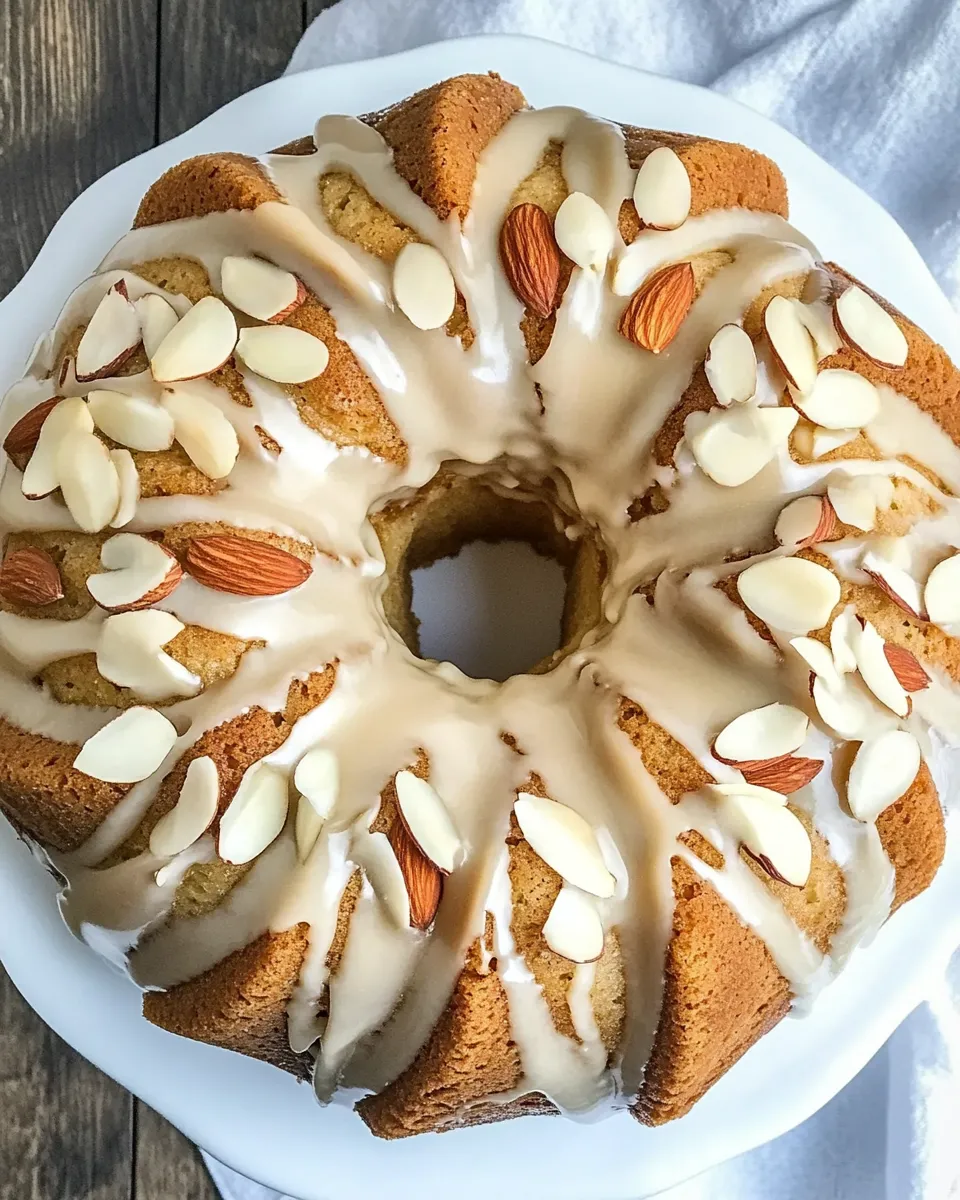 Homemade Almond Bundt Cake with Amaretto Glaze photo